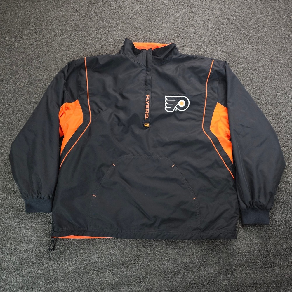 Lee Sport Philadelphia Flyers NHL‎ Reversible Jacket Mens Black Orange Fleece XL